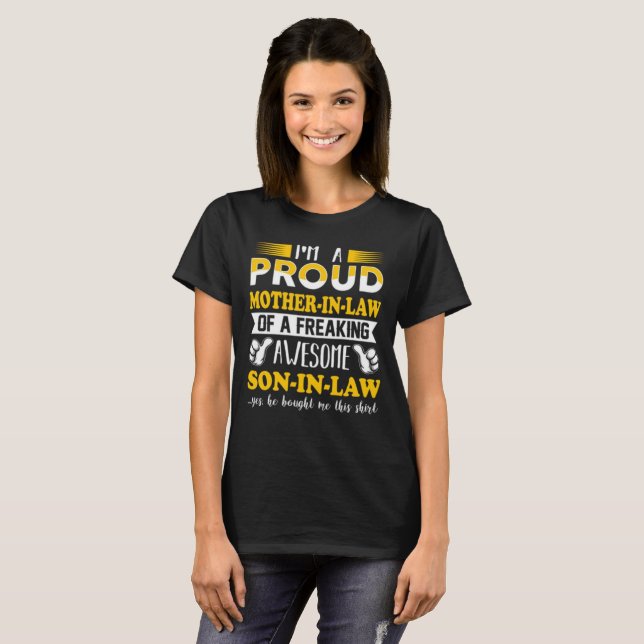 Proud Mother In Law Of Awesome Son In Law T-Shirt (Front Full)