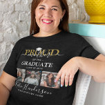 Proud Mother of the Graduate Photo Collage T-Shirt<br><div class="desc">Celebrate your child's achievements with style and pride! Our bespoke Graduation Ceremony T-shirt encapsulates the joy and pride of parenthood. Adorned with a sleek design featuring a graduates mortarboard, your child's memorable moments and the uplifting phrase 'Proud Father of the Graduate', this keepsake will carry the significance of this special...</div>