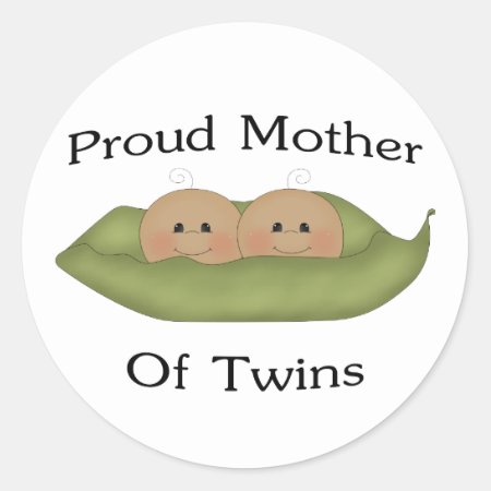 Proud Mother Of Twins Classic Round Sticker