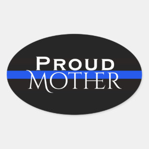 PROUD MOTHER POLICE OFFICER OVAL BUMPER STICKER