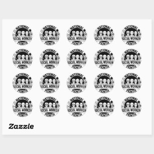 Proud Motivating National Social Worker Month Classic Round Sticker