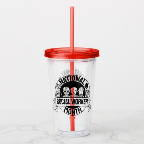 Proud Motivating National Social Worker Month US Acrylic Tumbler