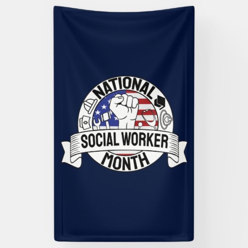 Proud Motivating National Social worker Month US Banner