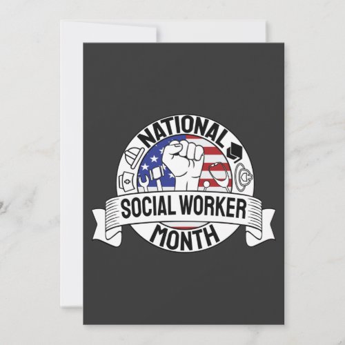Proud Motivating National Social worker Month US Thank You Card