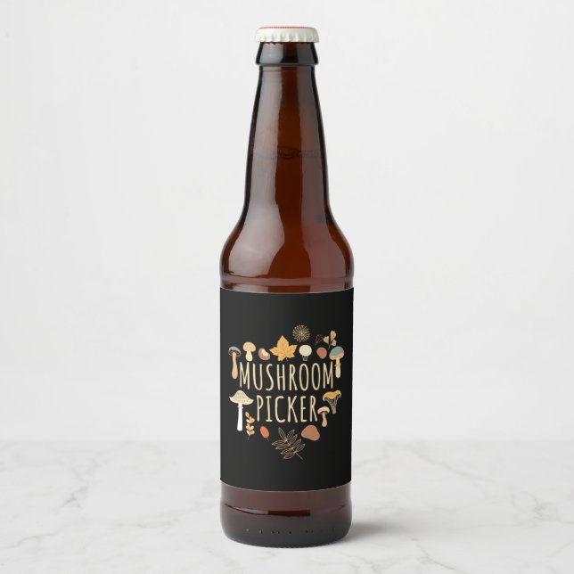 Proud Mushroom Picker Beer Bottle Label (Front)