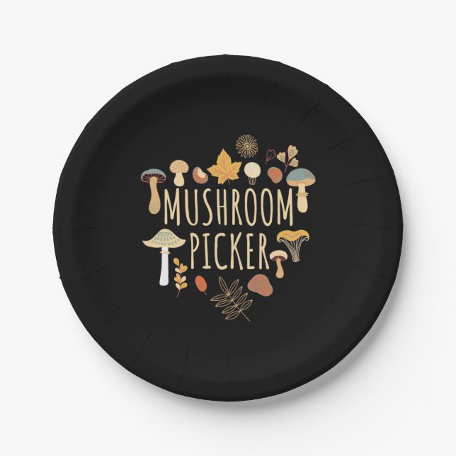 Proud Mushroom Picker Paper Plates (Front)