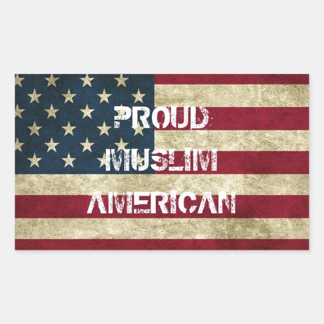 Proud Muslim American Sticker (Front)