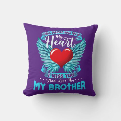 Proud My Brother In Heaven Happy Fathers Day Throw Pillow