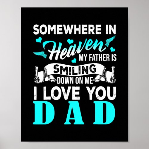 Proud My Dad In Heaven Happy Fathers Day Proud Poster