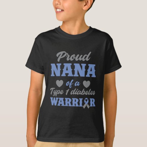 Proud Nana Diabetes Warrior Diabetic Awareness T_Shirt