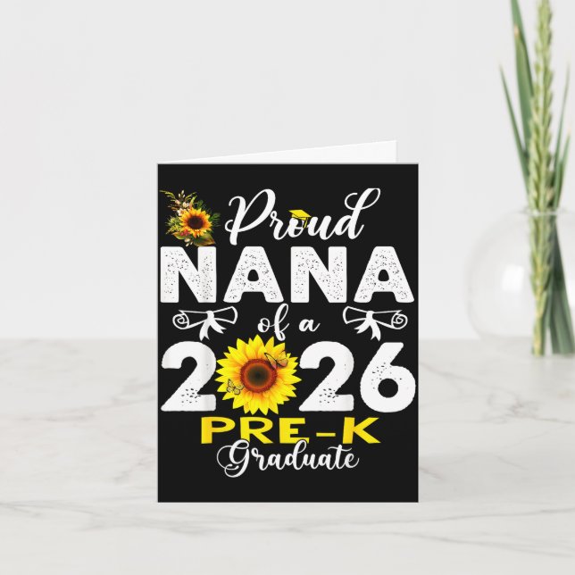 Proud nana of 2026 pre-k graduate mothers day card (Front)