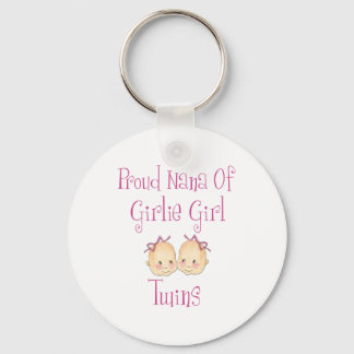 Proud Nana of Girl Twins Keychain
