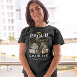Proud Nana of the Graduate T-Shirt<br><div class="desc">Graduation grandparent t-shirt featuring a graduates mortarboard,  5 photos of your grandchild,  the saying "proud nana of the graduate",  their name,  place of study,  and class year.</div>