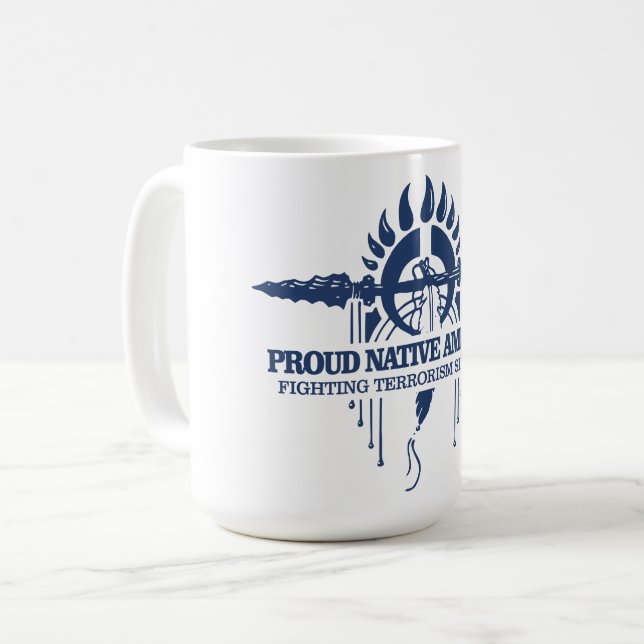 Proud Native American (Fighting Terrorism) Coffee Mug (Front Left)