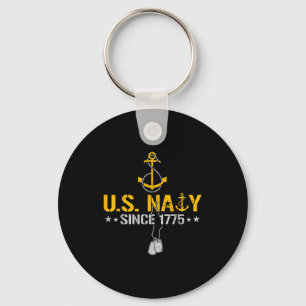 Proud naval veteran since 1775 anchor sailor vet keychain