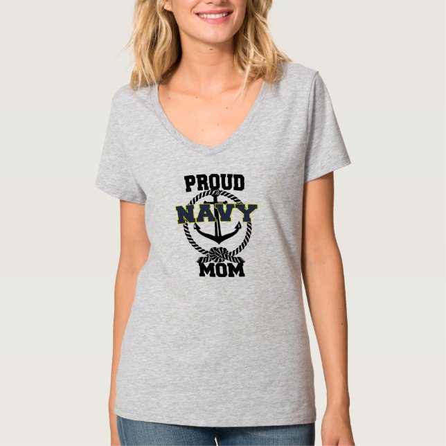 Proud Navy Mom Anchor Shirt (Front)