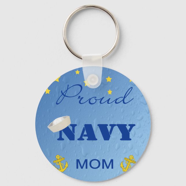 Proud Navy Mom Keychain (Front)