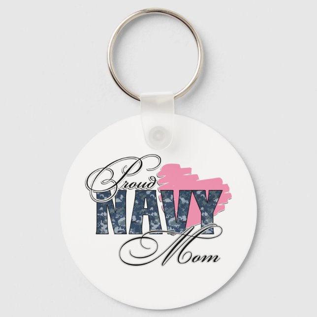 Proud Navy Mom Keychain (Front)