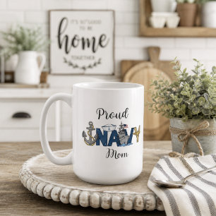 Proud navy mom mother's day coffee mug