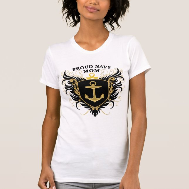 Proud Navy Mom T-Shirt (Front)