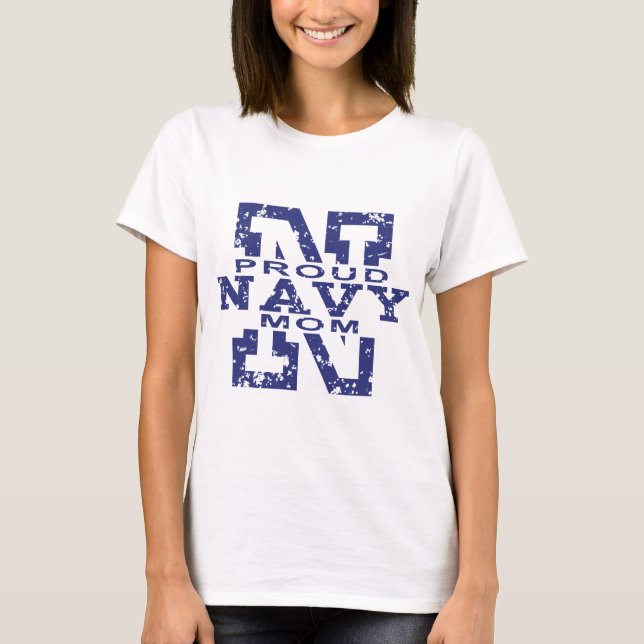 Proud Navy Mom T-Shirt (Front)