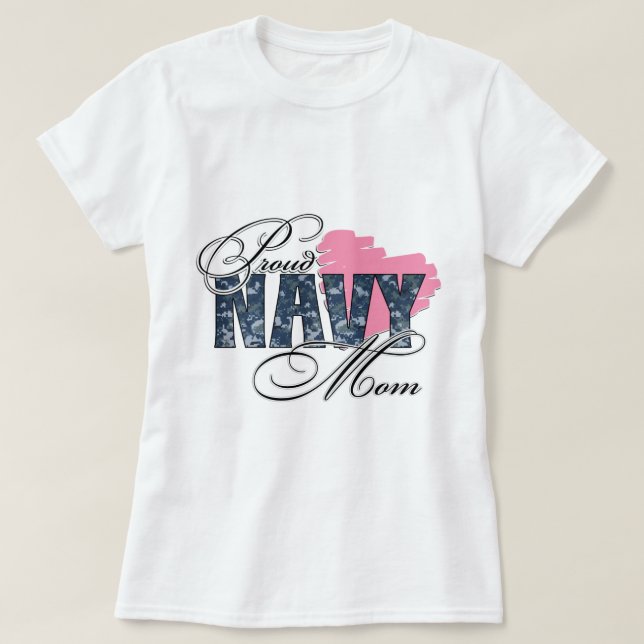 Proud Navy Mom T-Shirt (Design Front)