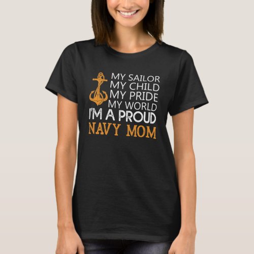Proud Navy Mom T_Shirt