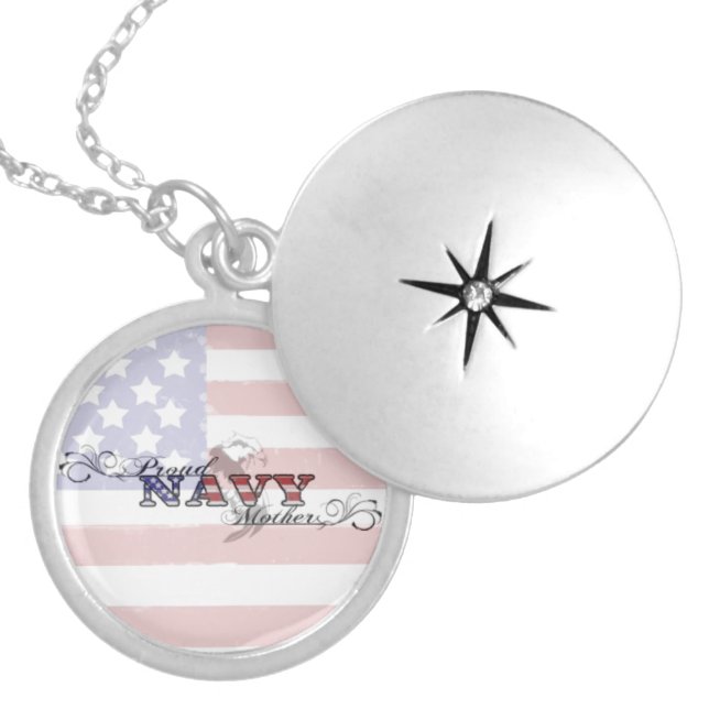 Proud Navy Mother Patriotic Necklace (Front)