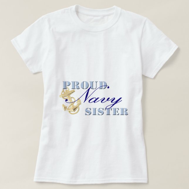 Proud Navy Sister T-Shirt (Design Front)