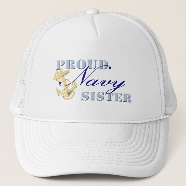 Proud Navy Sister Trucker Hat (Front)