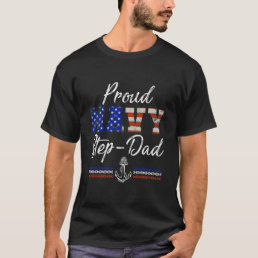 Proud Navy Step Dad Military U S Navy Navy Chief T-Shirt