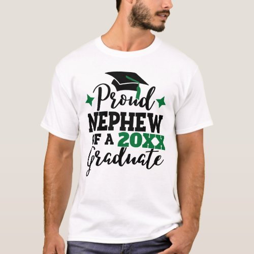 Proud nephew 2022 graduate black green tassel T_Shirt