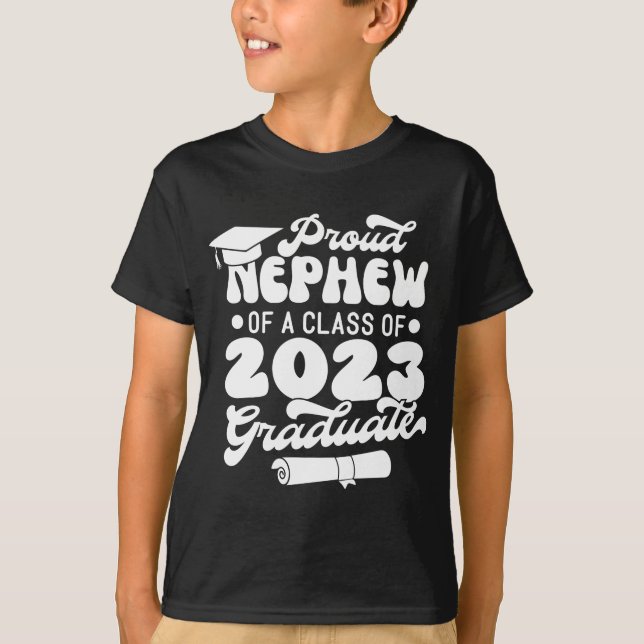 Proud NEPHEW of a Class of 2023 Graduate Retro  T-Shirt (Front)
