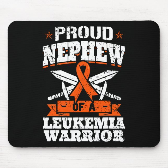 Proud Nephew Of A Leukemia Warrior Awareness Blood Mouse Pad (Front)