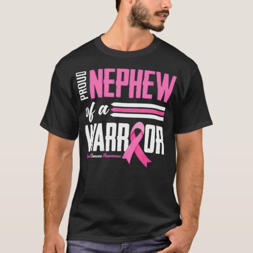 Proud Nephew Of A Warrior Aunt Breast Cancer Aware T_Shirt