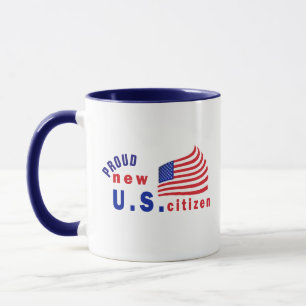 Proud New American Flag Mug, New US Citizen Coffee Mug