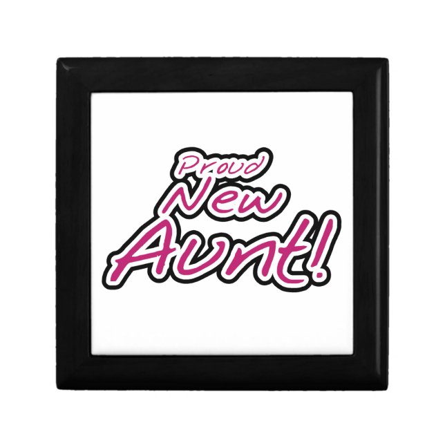 Proud New Aunt Tshirts and Gifts Jewelry Box (Front)