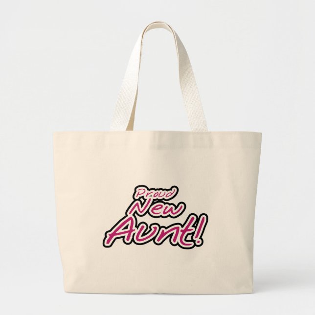 Proud New Aunt tshirts and Gifts Large Tote Bag (Front)