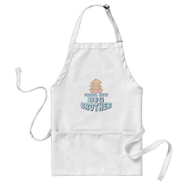 Proud New Big Brother Girl Adult Apron (Front)