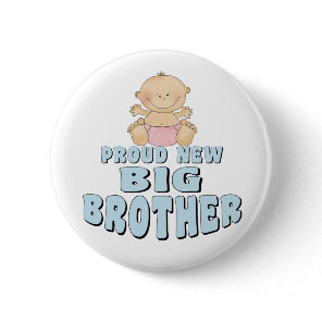 Proud New Big Brother Girl Pinback Button
