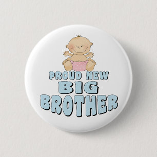Proud New Big Brother Girl Pinback Button