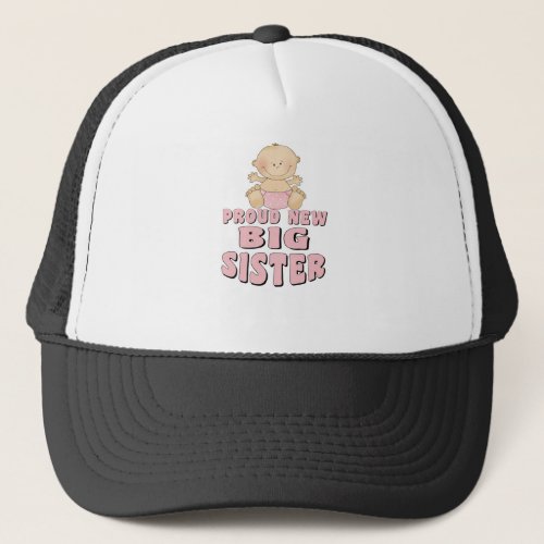 Proud New Big Sister Girl Trucker Hat