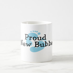 Proud New Bubbe Baby Boy Footprints Coffee Mug