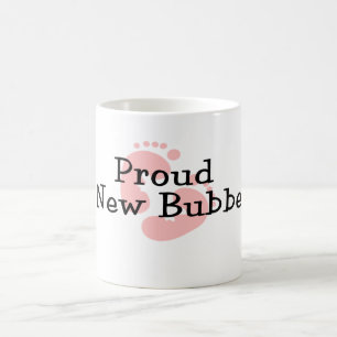Proud New Bubbe Baby Girl Footprints Coffee Mug