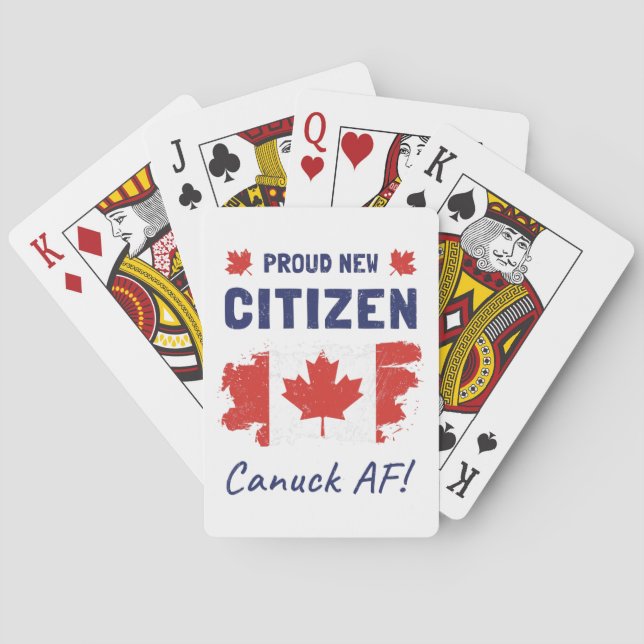 Proud New Canadian Citizen, Citizenship Ceremony Poker Cards (Back)