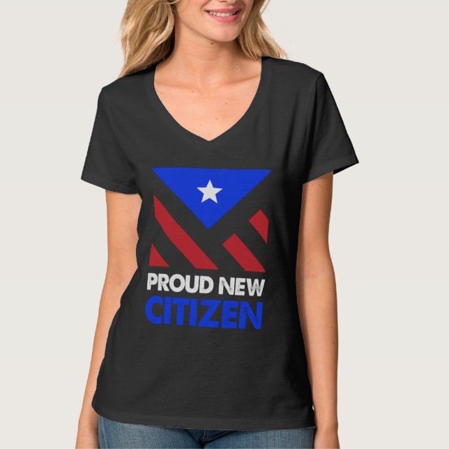Proud New Citizen Women USA Citizen American Flag  T-Shirt (Front)