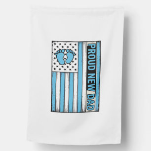 Proud New Dad Baby Feet Flag Vector Design_1