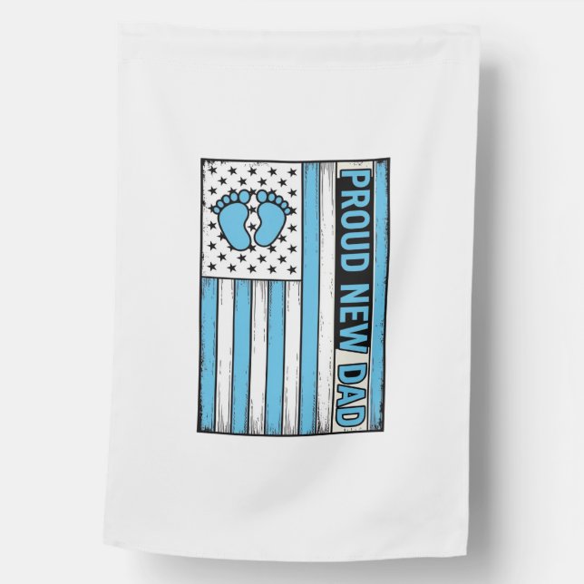 Proud New Dad Baby Feet Flag Vector Design_1 (Front)