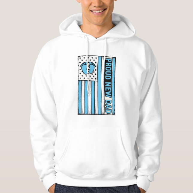 Proud New Dad Baby Feet Flag Vector Design_1 Hoodie (Front)