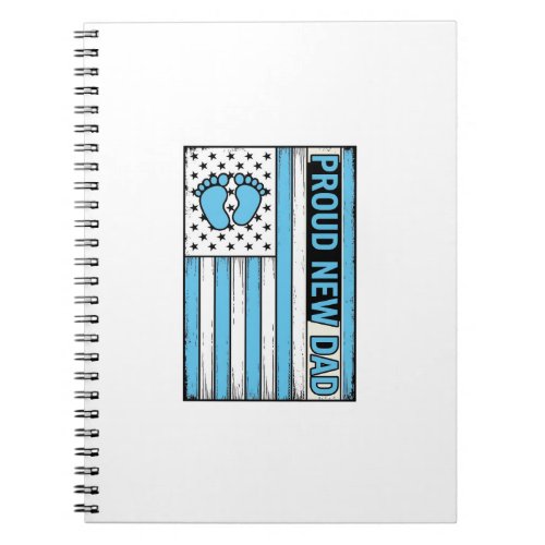 Proud New Dad Baby Feet Flag Vector Design_1 Notebook